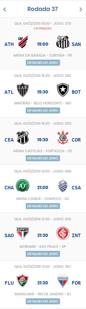 A Gazeta  Confira onde assistir aos jogos da 37ª rodada do Campeonato  Brasileiro