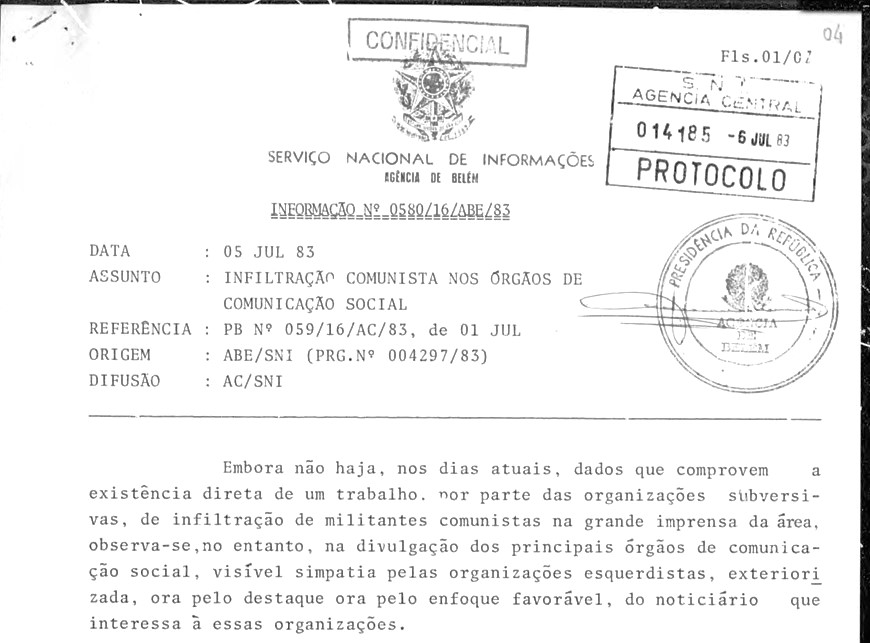 Documentos sigilosos apontam que ditadura monitorou políticos e jornalistas em MT