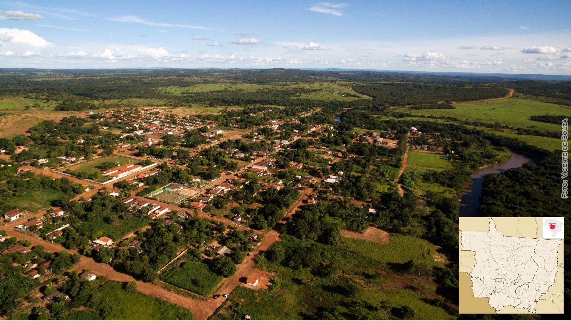 Araguainha, em Mato Grosso, é a quarta menor cidade do Brasil em população (Foto: Vinícius Souza - Prefeitura de Araguainha)
